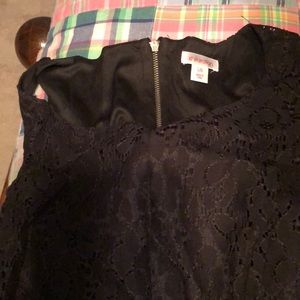 Missy black lace open back party dress